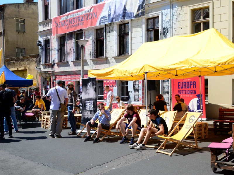 Demonstrationsversuch der Identitären Bewegung in Halle