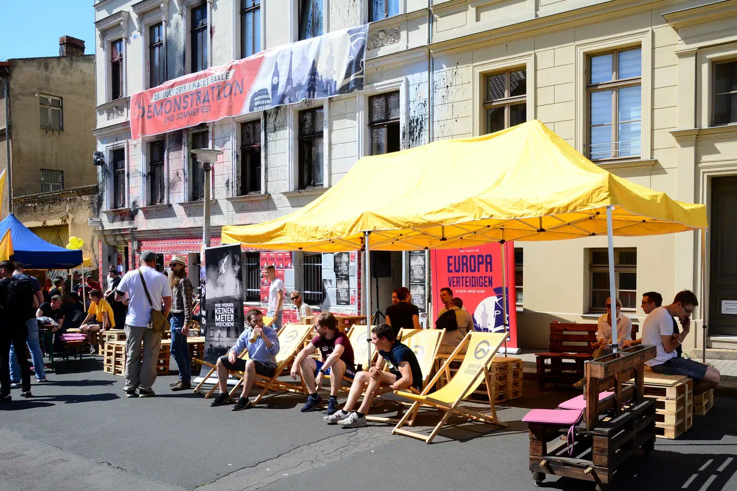 Demonstrationsversuch der Identitären Bewegung in Halle