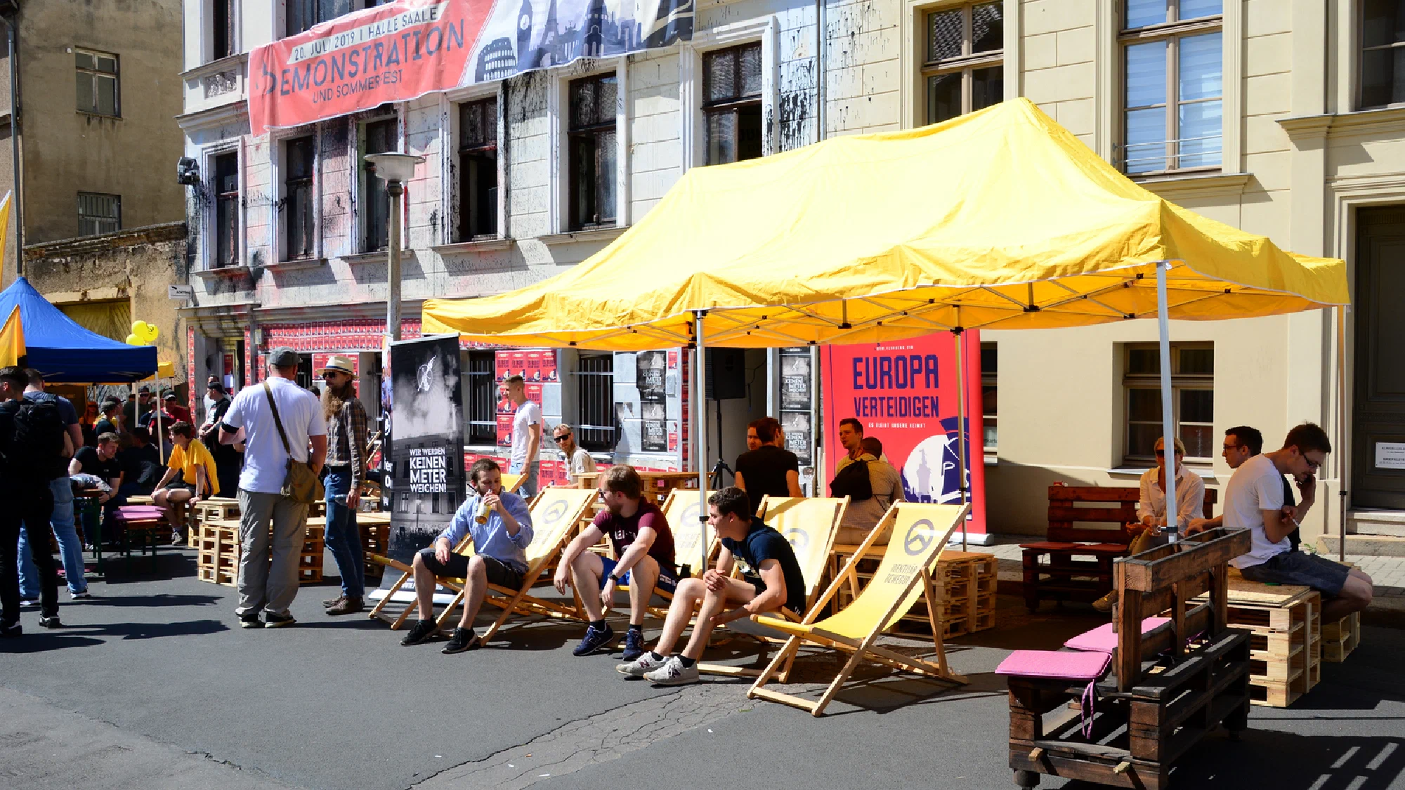 Demonstrationsversuch der Identitären Bewegung in Halle