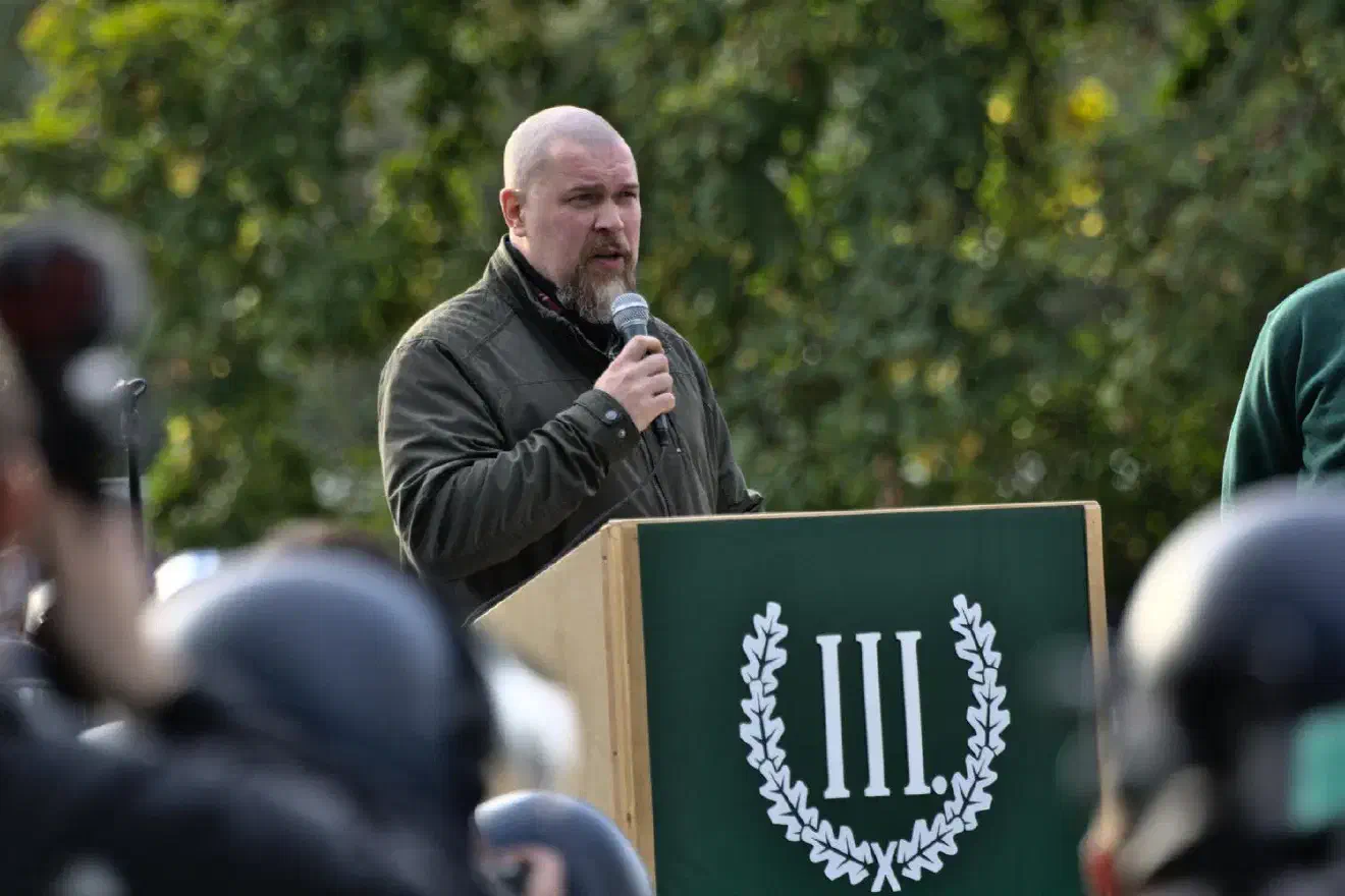 Aus Schweden war Fredrik Vejdeland vom Nordic Resistance Movement anwesend.