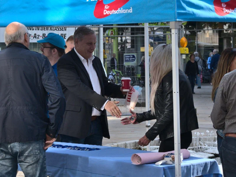 AfD-Infostand in Wolfsburg