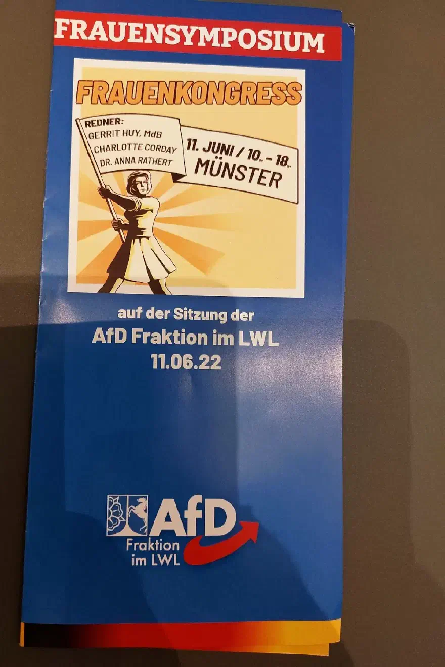 Die Veranstaltung wurde unterstützt durch die AfD-Fraktion in Münster - die auch als Mitveranstalterin in Erscheinung trat. |Bild: Twitteraccount AfD Münster