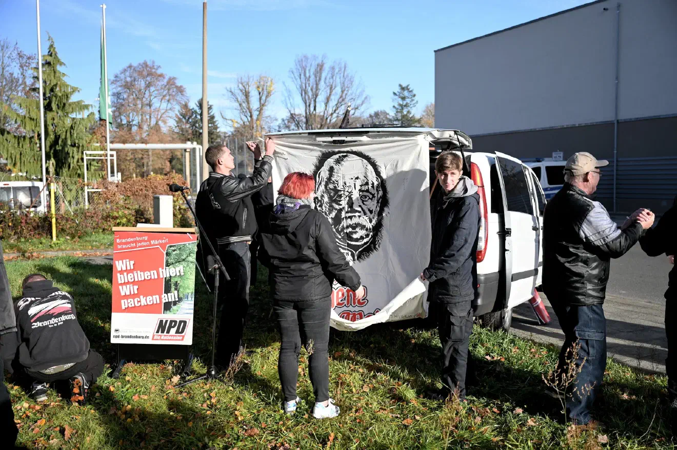 Startpunkt der Demonstration war ein Grünbereich nahe der Innenstadt.