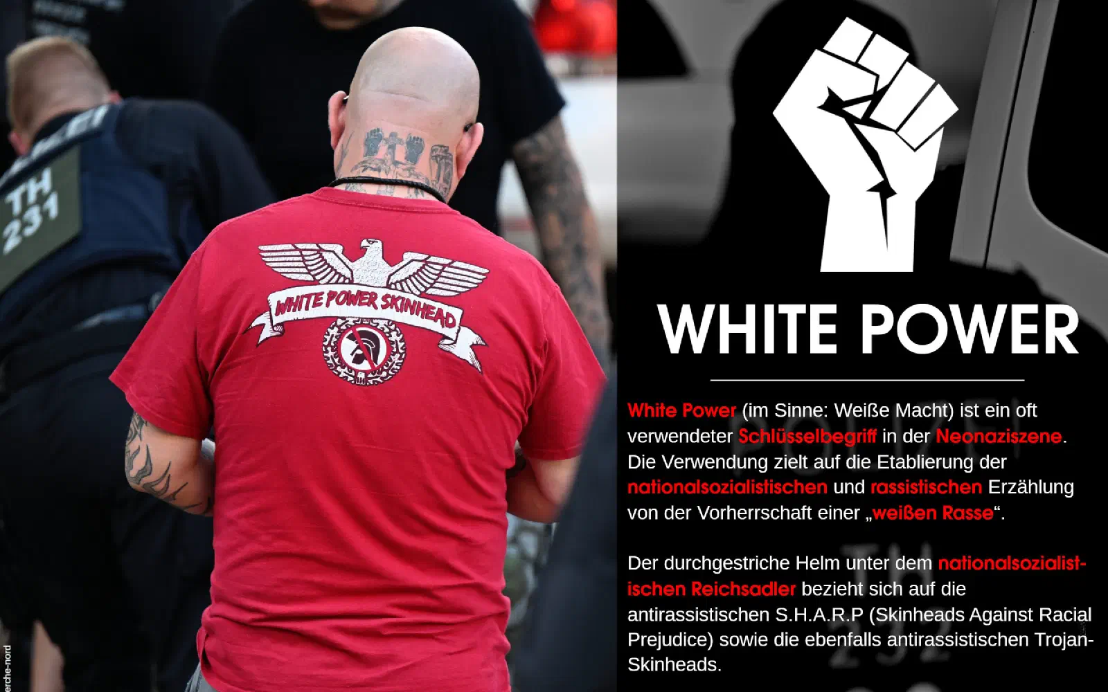 Tafel zu White-Power-Faust