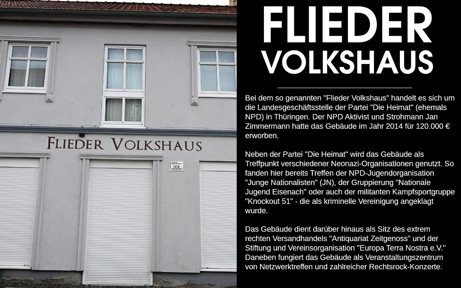 Tafel zu Fliedervolkshaus