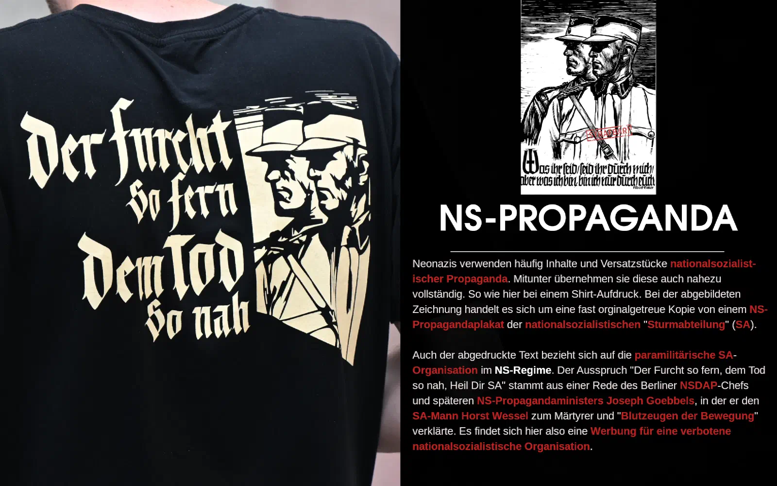 Tafel zu NS-Propaganda