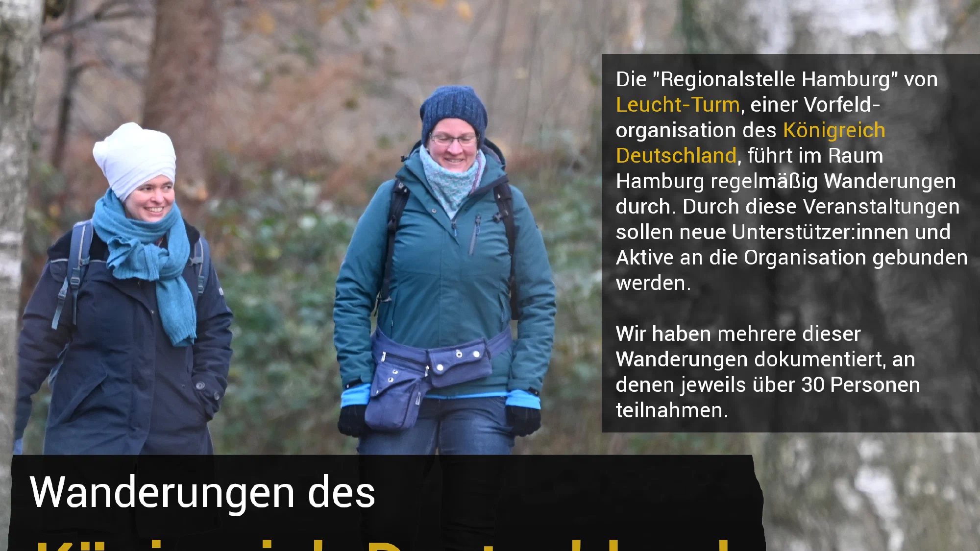 Oktober und November 2023: Wanderungen des "Königreich Deutschland" in Aumühle und Neumünster