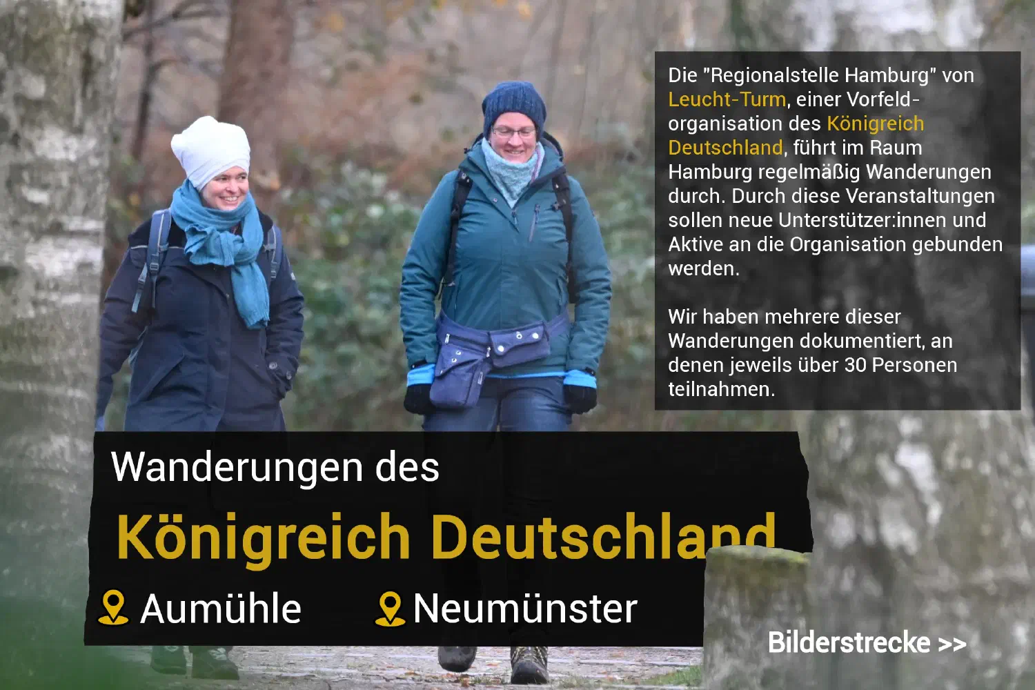 Oktober und November 2023: Wanderungen des "Königreich Deutschland" in Aumühle und Neumünster
