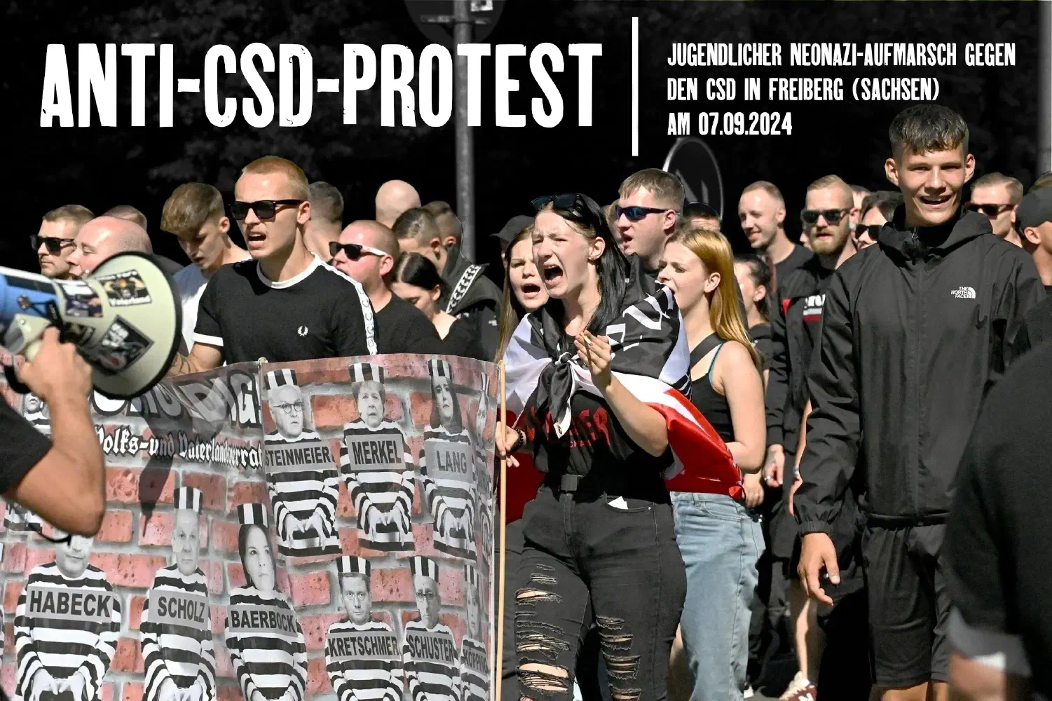 CSD-Gegenprotest von Neonazis in Freiberg (Sachsen)