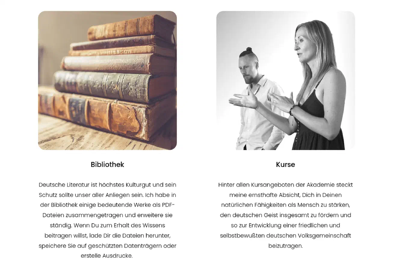Ina Gravenkamp  bietet mit Andreas Lütge  zusammen auch Seminare rund um das Thema "Systemausstieg" und verschiedene Arten von "Lebensberatung" an. (Quelle: Homepage  "Neue Deutsche Akademie")