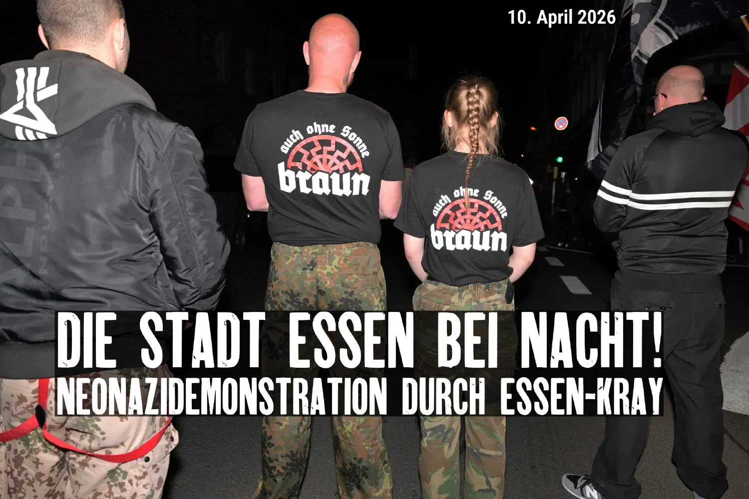 Essen bei Nacht - Neonazidemonstration in Essen